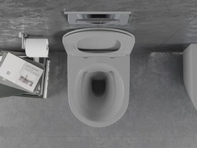 Mexen Lena WC misa Rimless s WC doskou slim, duroplast, svetlo-šedá matná, 30224061