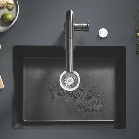 GROHE K700U kompozitný drez, horná/spodná montáž, 610 x 460 mm, granitová čierna, 31655AP0