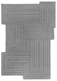 Sivý ručne tkaný vlnený koberec 160x230 cm Zen Rectangles – Flair Rugs