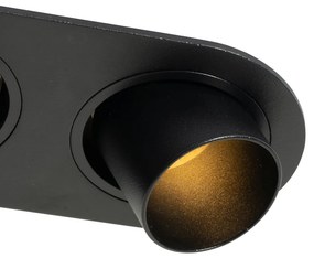 Sada 6 zapustených bodových svetiel čierna GU10 35 mm naklápacie 2-svetelné - Installa