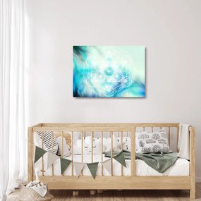 Sklenený obraz - Merkaba v tyrkysovom pozadí (70x50 cm)