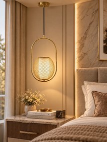 Toolight Toolight, závesné svietidlo s mliečnou guľou, APP1944-1CP, zlatá lesklá, OSW-66092