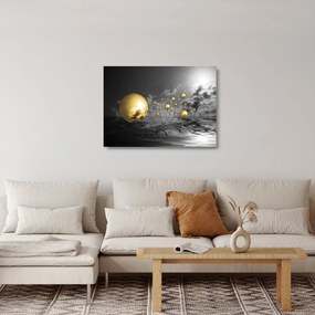 Sklenený obraz okrových gulí (70x50 cm)