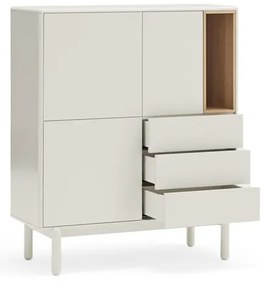 Krémovobiela komoda 100x120x40 cm Corvo – Teulat
