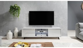 TV skrinka/stolík Leiros (s osvetlením) (biela). Vlastná spoľahlivá doprava až k Vám domov. 1098628