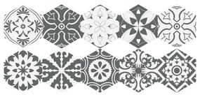 Súprava 10 samolepiek na podlahu Ambiance Hexagons Rosito, 20 × 18 cm