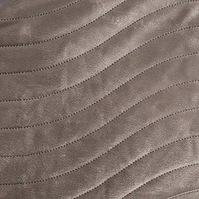 Béžový velúrový prehoz na posteľ s vlnitým prešívaním Šírka: 200 cm | Dĺžka: 220 cm