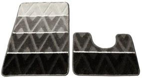 Sada kúpeľňových koberčekov PALMA tmavá / sivá, kosoštvorce