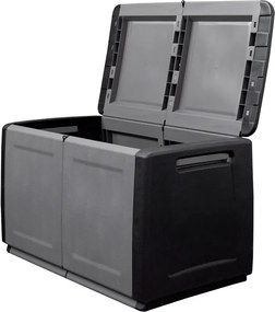 Plastový odkladací box s vekom, 960x570x530 mm, sivý
