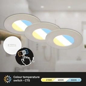 Briloner 7598032 -SADA 3x LED Koupelnové podh. svítidlo LED/4,9W/230V IP44 chróm