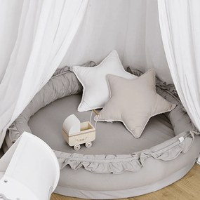 Hniezdo pre deti s volánom tmavo béžová