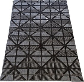 Sisalový koberec s kosoštvorcovým vzorom – sivý, obdĺžnikový Rozmer: 60x110 cm