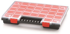 Kufríkový organizér 39,9 × 30,3 × 5 cm, krabičky, červená