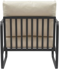 Design-Shop Kreslo Manea - koženka / kov - Krémová