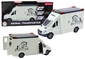 LEAN TOYS Prepravné auto na kone, svetlá, zvuk - biela