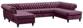 PROXIMA.store - Luxusná sedačka CHESTERFIELD LONG U FARBA NÔH: čierna, DRUH LÁTKY: TORRE - 10, FARBA OZDOBNÝCH ŠPENDLÍKOV: staré zlato