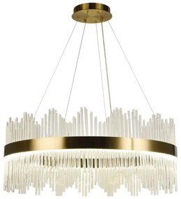 LED Stmievateľný luster na lanku LED/110W/230V 3000-6500K zlatá + diaľkové ovládanie