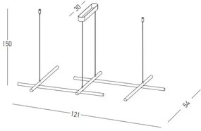 Zambelis 22242 - LED Stmievateľný luster na lanku LED/50W/230V zlatá