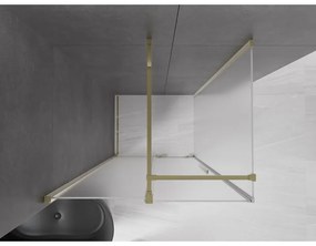 Mexen Velar, sprchový kút s posuvnými dverami 120 x 85 cm, 8mm sklo námraza, zlatá lesklá, 871-120-085-31-50