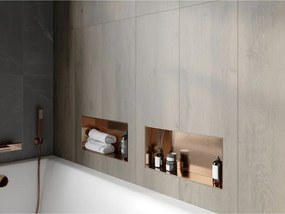 Mexen X-Wall-NR, polica na zapustenie bez príruby 45 x 20 cm, medená matná - 19C1452010