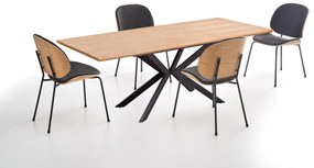 Jídelní rozkládací stůl LEGARTO 160/200 cm dub přírodní/černý