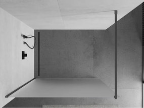 Mexen Kioto, sprchová zástena Walk-In 130 x 200 cm, 8mm sklo námraza, grafitový profil, 800-130-101-95-30