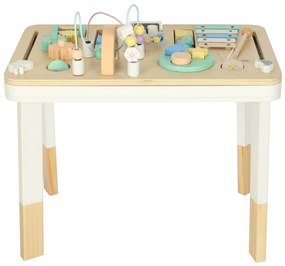 KIK LULILO LUDO drevený Montessori manipulačný stolík 2v1, mätová farba