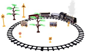 Veľká retro lokomotíva RC0700 s diaľkovým ovládaním, svetlom, parou a realistickým zvukom
