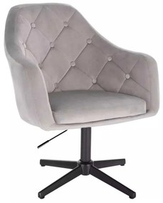 LuxuryForm DESIGN Kreslo ANDORA VELUR na čiernom kríži - svetlosivé