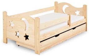 Detská posteľ MOON 80 x 160 cm, borovica Rošt: S lamelovým roštom, Matrac: Matrac COCO 10 cm