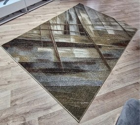 Hnedý koberec Villa 872 s linkovaným vzorom – moderný dizajn Rozmer: 60x100 cm