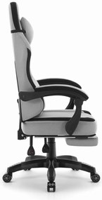 Ergonomická herná a kancelárska stolička HC-1016 s podnožkou - sivá