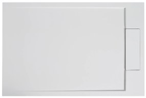 Cerano Loro, obdĺžniková sprchová vanička z liateho mramoru 120x80x3,5 cm, biela matná, CER-CER-413609
