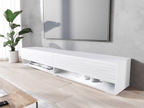 Závesná TV skrinka Adenuk 140 MDF (biela + biela vlna) (s LED RGB osvetlením). Vlastná spoľahlivá doprava až k Vám domov. 1106327