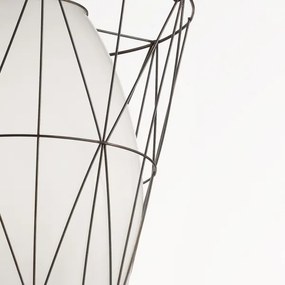 SIRU - Luster na lanku SEGNI 1xE27/60W/230V čierna/biela benátske sklo