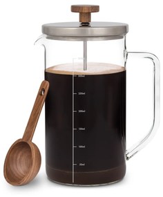 Glaswerk Ristretto, french press, 0,35 l, borosilikátové sklo, nehrdzavejúca oceľ, orechové drevo