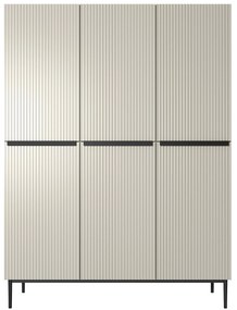 Skriňa Nicole 150 cm na nožičkách - kašmírová / čierna