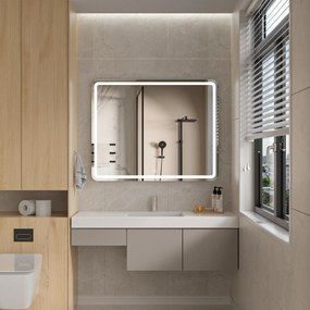 Erga Isabella, LED zrkadlo 100x80cm, 2760 lm, 6500K, predné/zadné osvetlenie, ERG-V01-129-1080-00