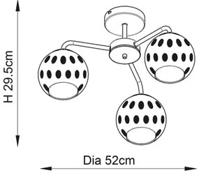 Endon 91968 - Prisadený luster DIMPLE 3xE14/25W/230V zlatá/dymová béžová