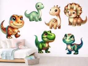 Dinosauríci textilní prelepiteľné nálepky na stenu hárok 47 x 36 cm