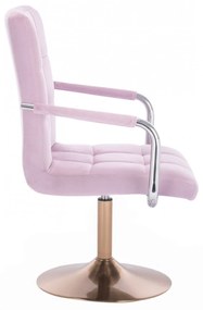 LuxuryForm DESIGN Stolička VERONA VELUR na zlatom tanieri - levanduľa