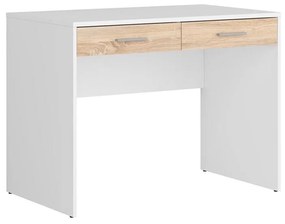 Písací stôl BRW Nepo Plus 2 (biela + dub sonoma) . Akcia -28%. Vlastná spoľahlivá doprava až k Vám domov. 1098267