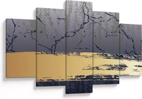 Obraz - Modrá a zlatá abstrakcia N⁰1 (150x105 cm)