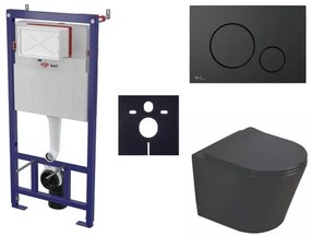 Cenovo zvýhodnený závesný WC set SAT do ľahkých stien / predstenová montáž + WC SAT Infinitio SIKOSSINB68K, 1 ks