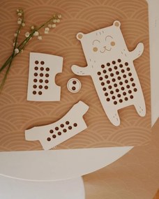Montessori drevená prepletacia hračka - pán medveď