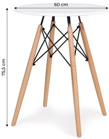 Jedálenský stôl 60 cm biely