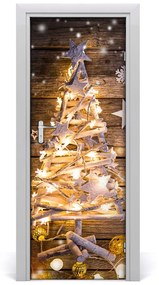 Samolepiace fototapety na dvere Sviečka vianočné stromček 75x205 cm