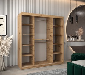 Šatníková skriňa 180 cm Mokka (dub artisan). Akcia -20%. Vlastná spoľahlivá doprava až k Vám domov. 1126031
