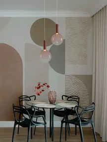 LED stmievateľný ružovo-zlatý dizajnový luster Nostos