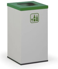 Kôš na triedený odpad 50 L, úchyt na vrece, sivý/zelený